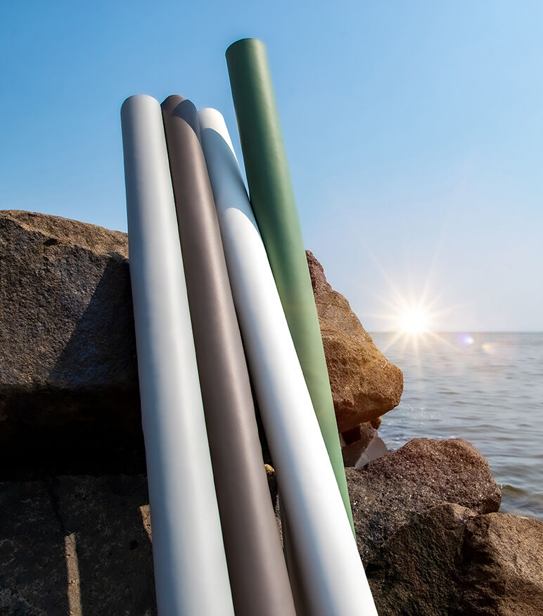Premium Sustainable Polyerathane Fabric on Beach Cliffs