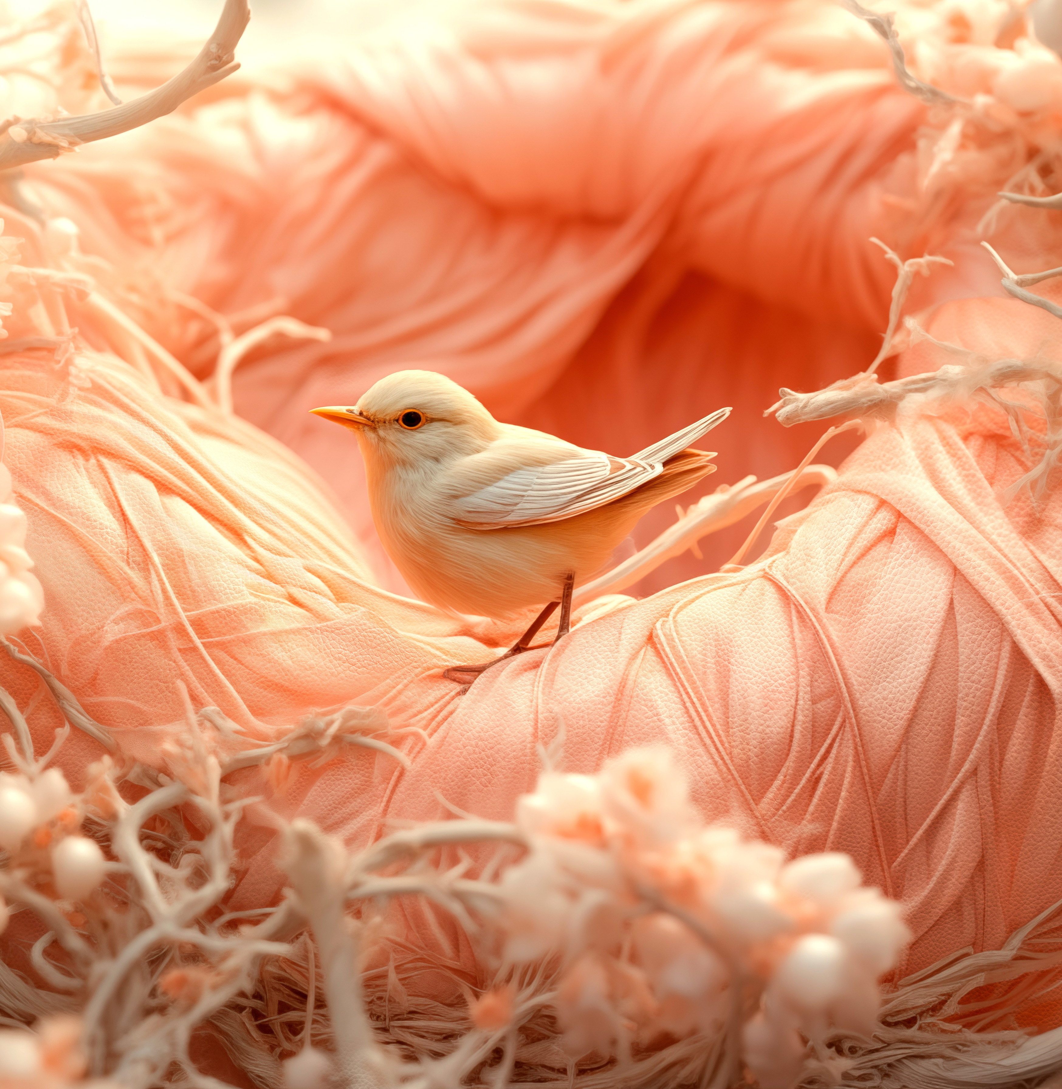 Ultrafabrics Pantone 2024 Peach Fuzz Bird Nest
